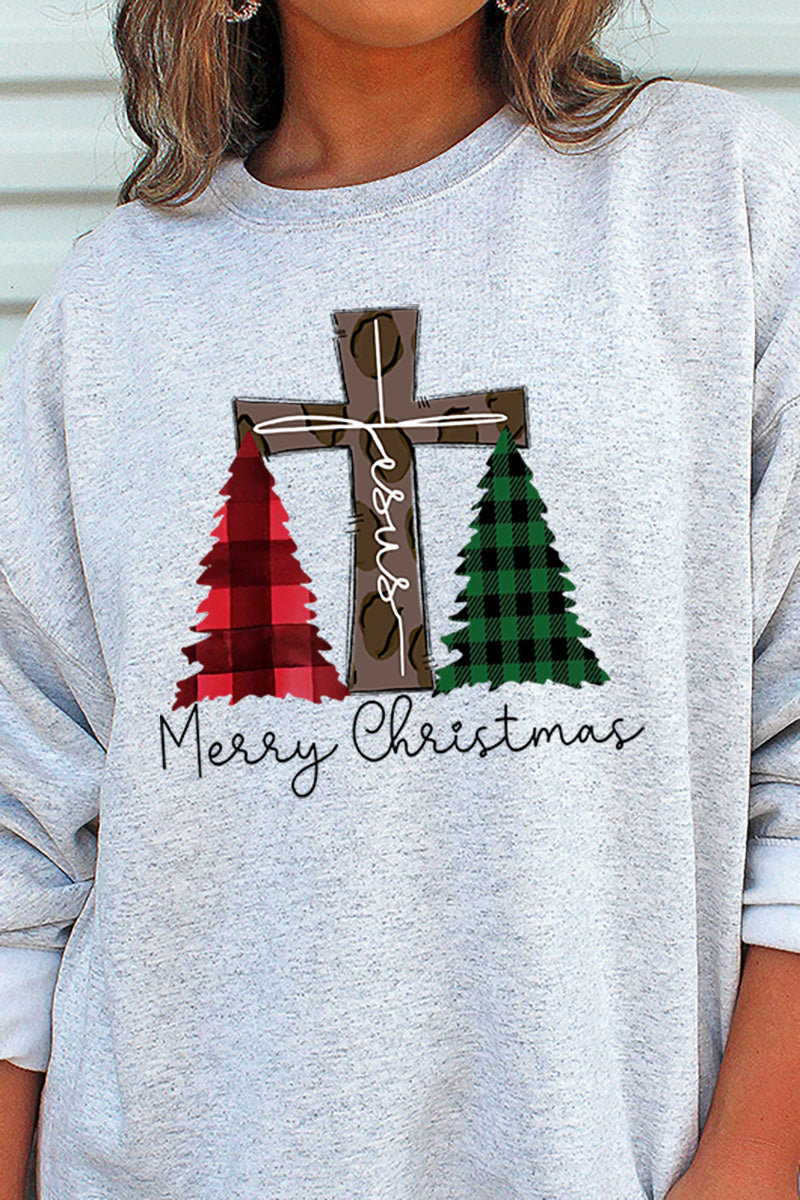 Cross Trees Merry Christmas Unisex NuBlend Crew Sweatshirt product image 2