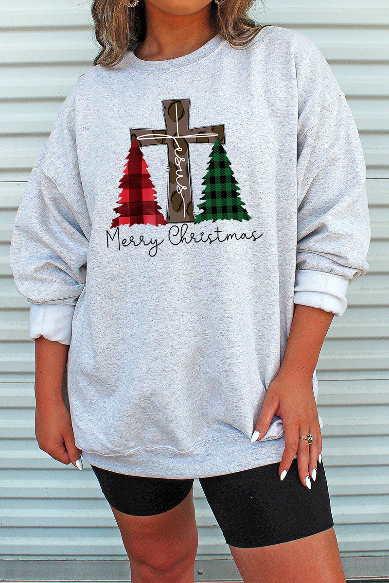 Cross Trees Merry Christmas Unisex NuBlend Crew Sweatshirt product image 1