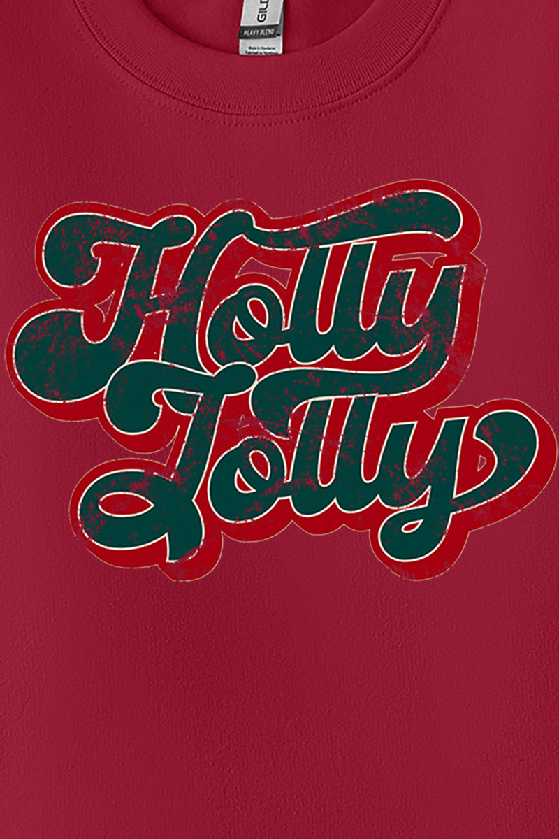 Distressed Groovy Holly Jolly Unisex NuBlend Crew Sweatshirt product image 2
