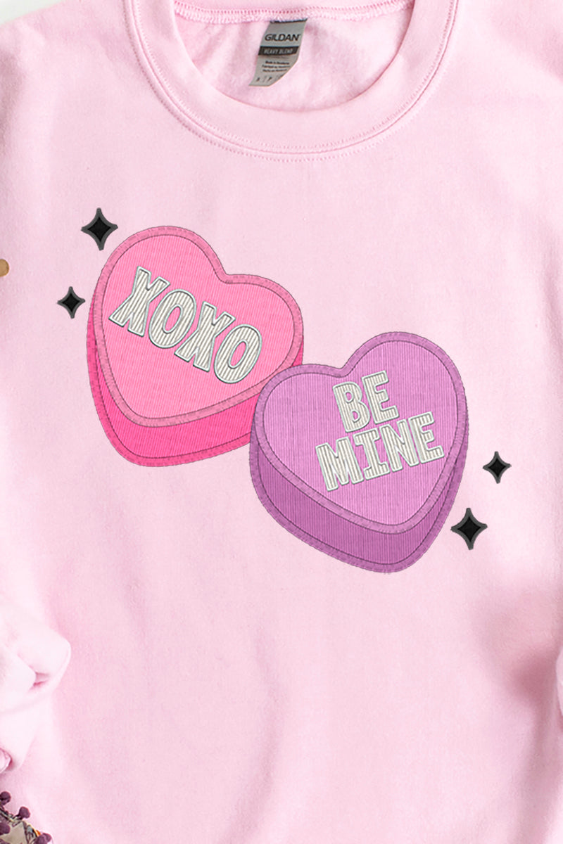 Faux Embroidery Candy Hearts Transfer Unisex NuBlend Crew product image 2