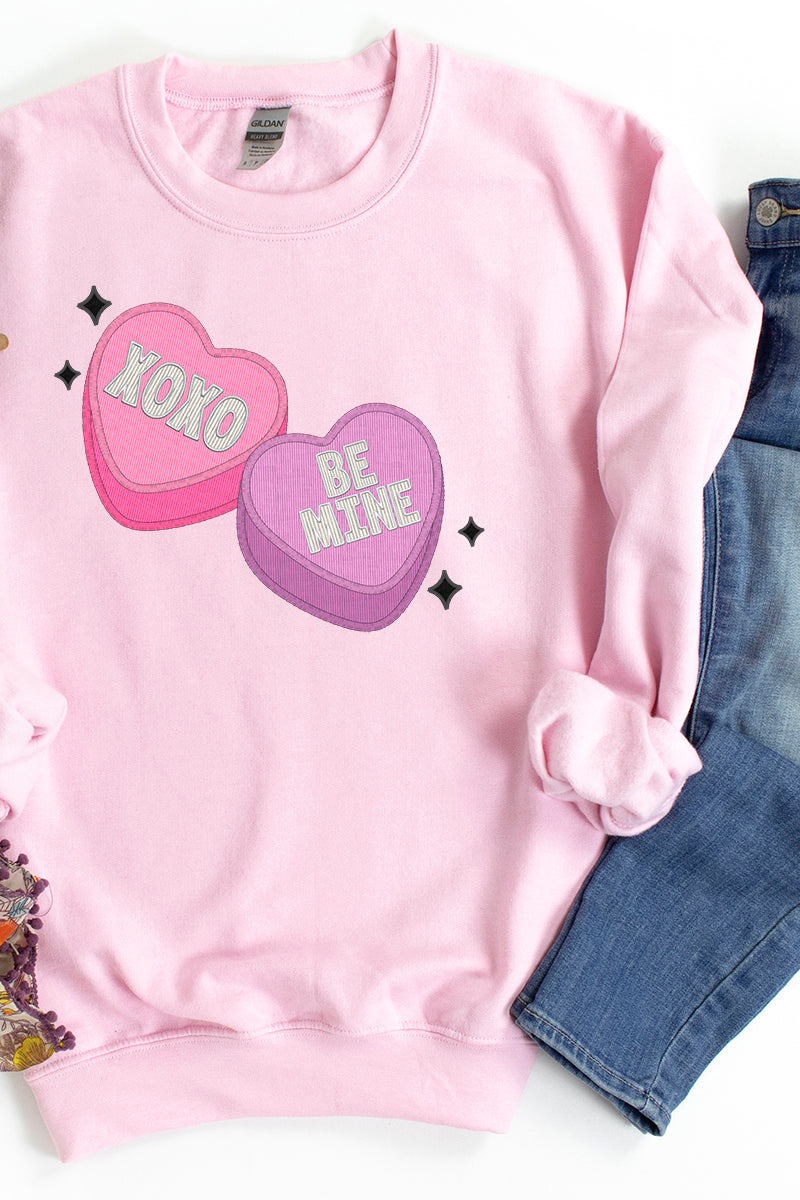 Faux Embroidery Candy Hearts Transfer Unisex NuBlend Crew product image 1
