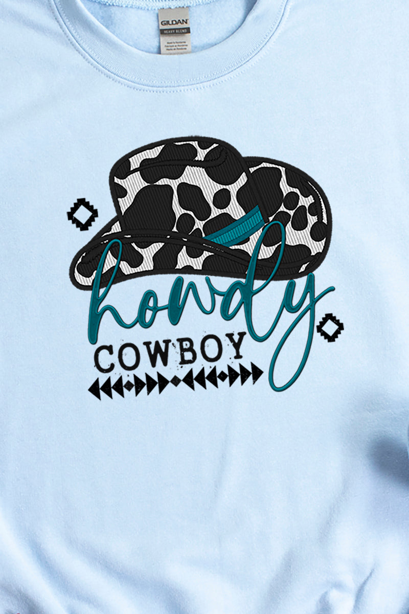 Faux Embroidery Howdy Cowboy Transfer Unisex NuBlend Crew product image 2
