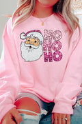 Faux Sequin Ho Ho Ho Santa Transfer Unisex NuBlend Crew product image 1