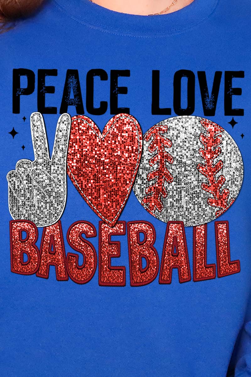 Faux Sequin Peace Love Baseball Transfer Unisex NuBlend product image 2