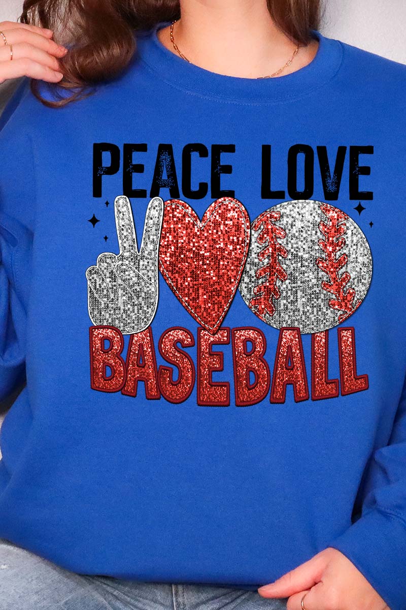 Faux Sequin Peace Love Baseball Transfer Unisex NuBlend product image 1