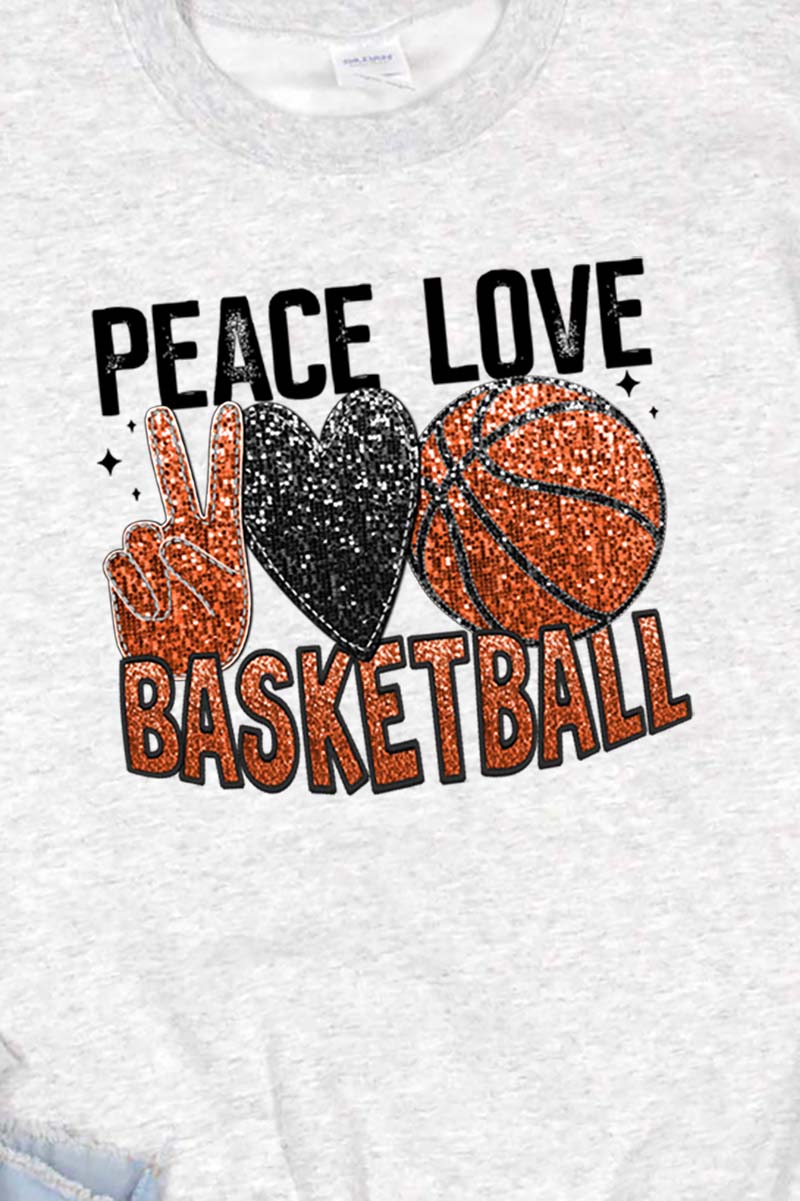 Faux Sequin Peace Love Basketball Transfer Unisex NuBlend product image 2