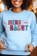 Faux Sequin Merry And Bright Transfer Unisex NuBlend Crew product image 1