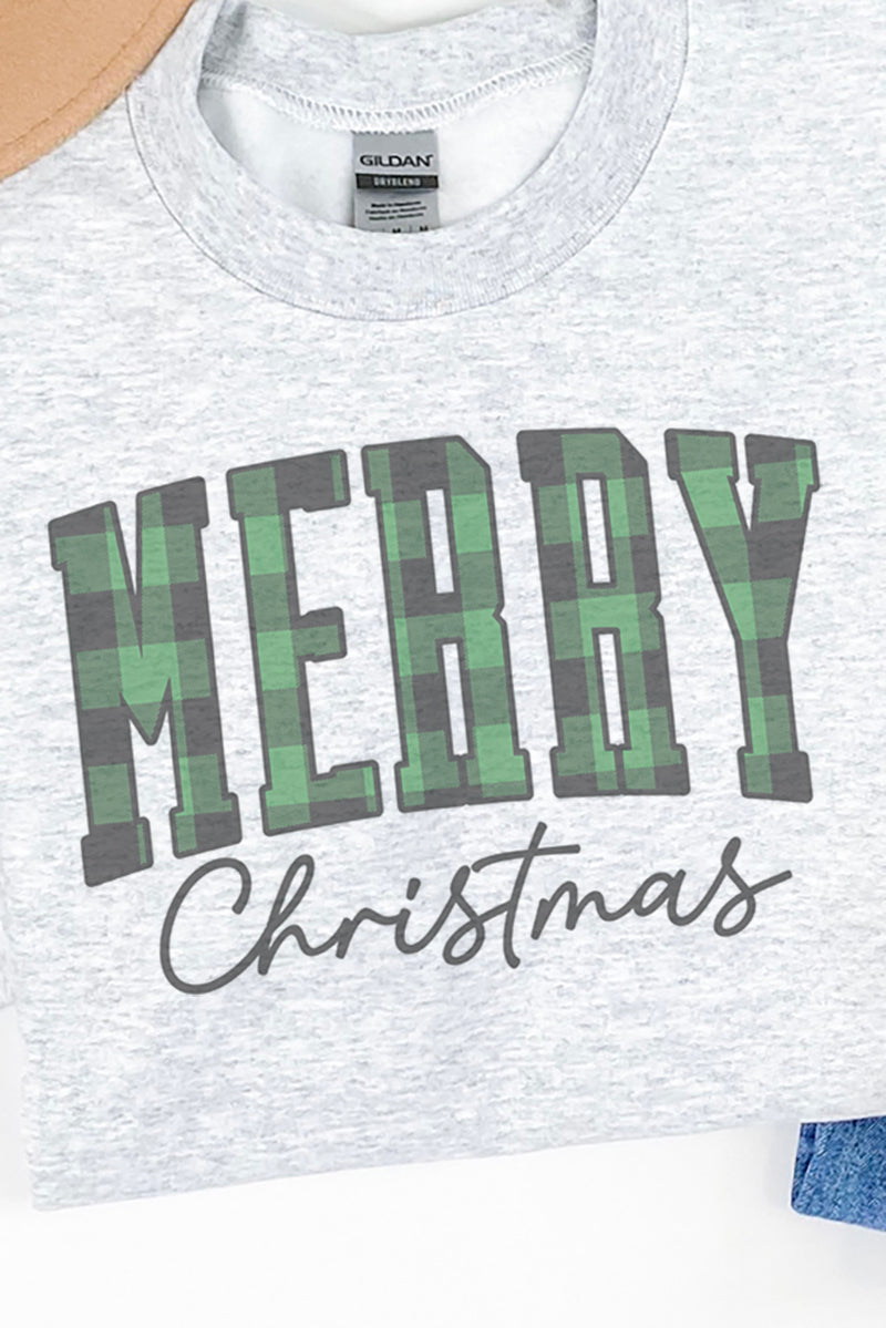 Green Buffalo Plaid Merry Christmas Unisex NuBlend Crew product image 2
