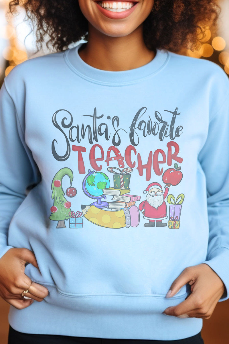 Santa's Favorite Teacher Unisex NuBlend Crew Sweatshirt product image 1