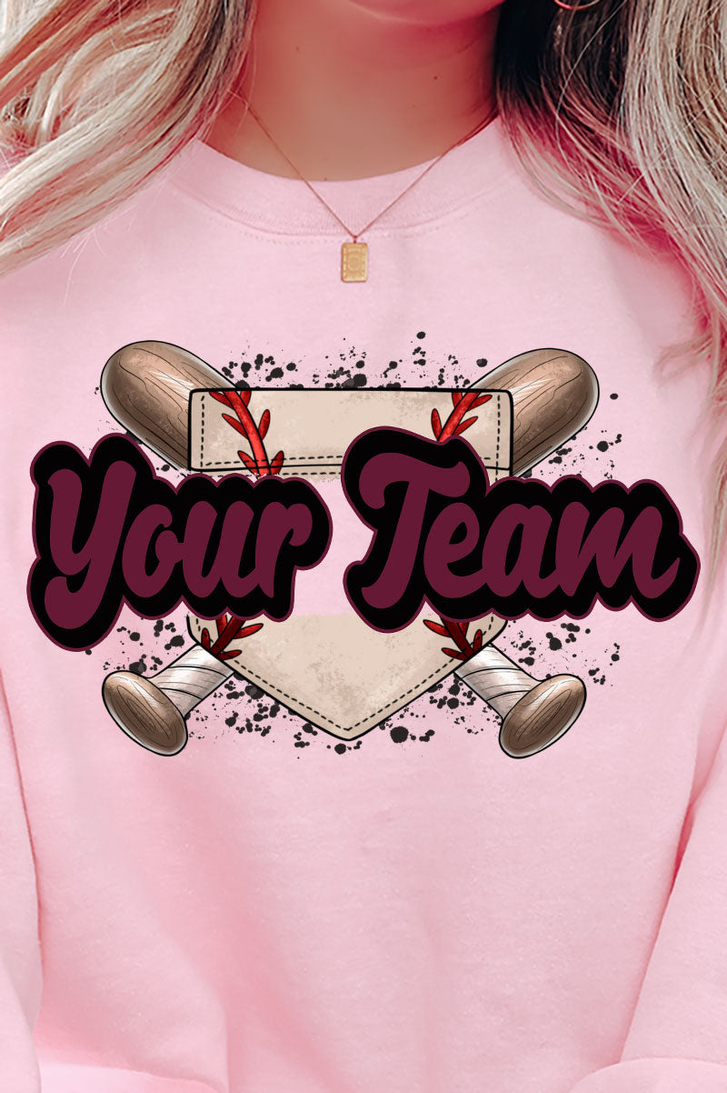 Baseball Home Plate Maroon And Black Unisex NuBlend Crew product image 2