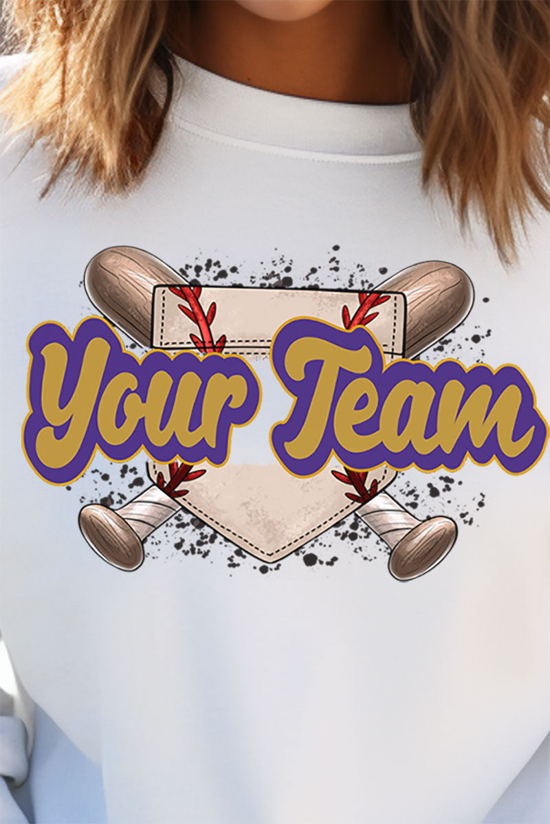 Baseball Home Plate Purple And Gold Unisex NuBlend Crew product image 2