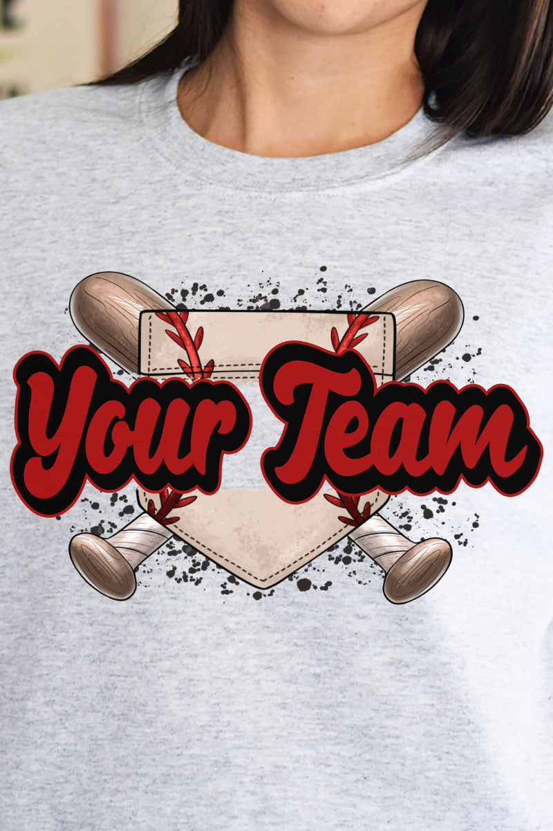 Baseball Home Plate Red And Black Unisex NuBlend Crew product image 2
