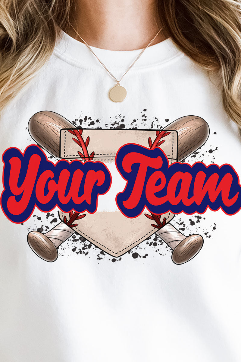 Baseball Home Plate Red And Navy Unisex NuBlend Crew product image 2