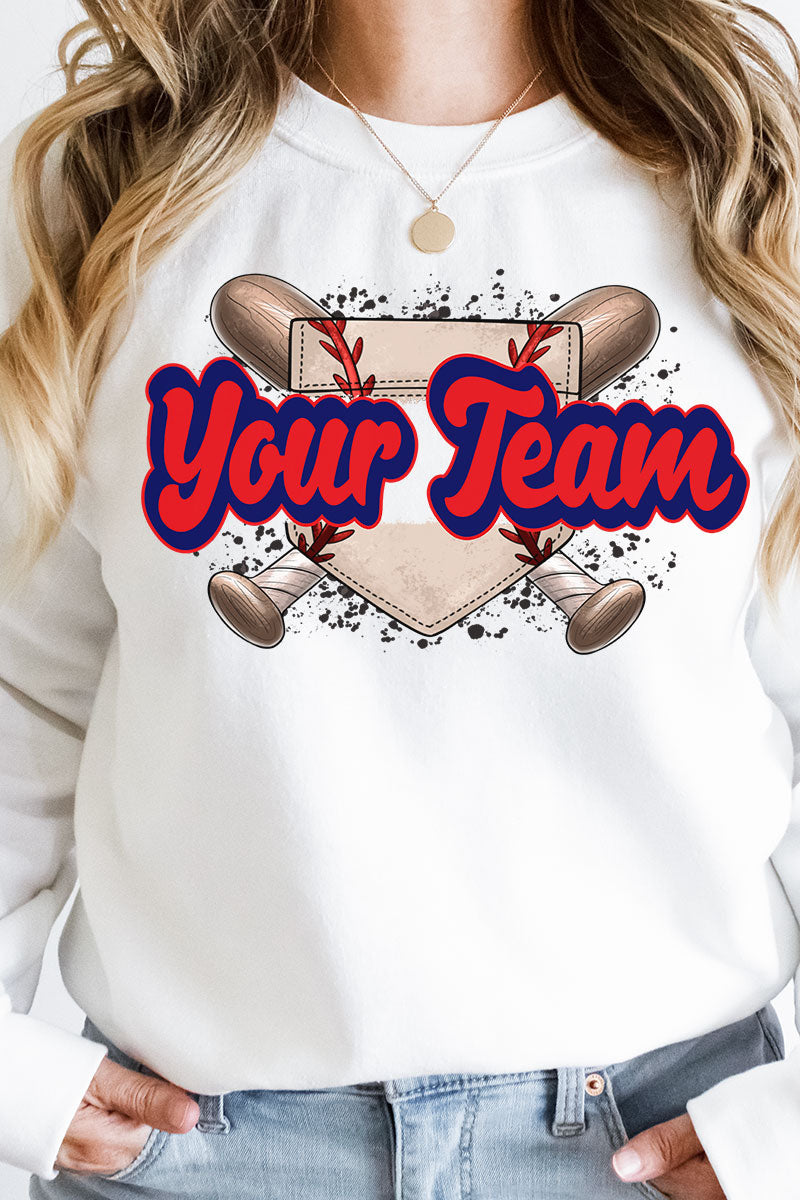 Baseball Home Plate Red And Navy Unisex NuBlend Crew product image 1