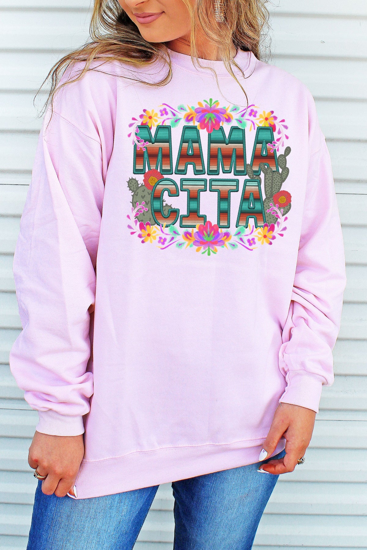 Faux Embroidery Mamacita Transfer Unisex NuBlend Crew product image 1