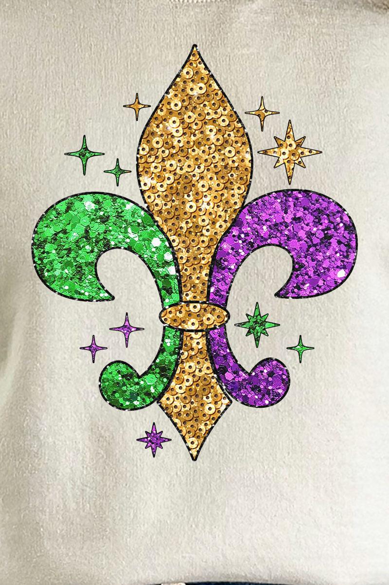 Mardi Gras Fleur De Lis Faux Sequin Transfer Unisex NuBlend product image 2