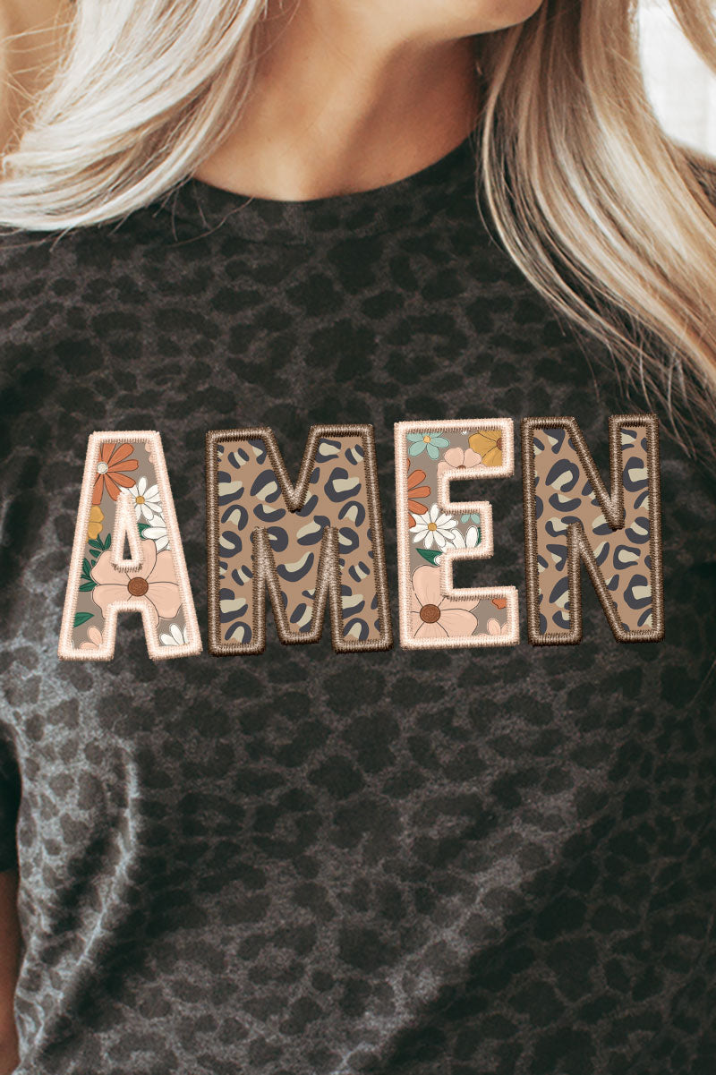 Boho Amen Faux Embroidery Transfer Fine Jersey Tee product image 2