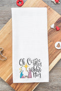 Oh Come Let Us Adore Him Waffle Kitchen Towel