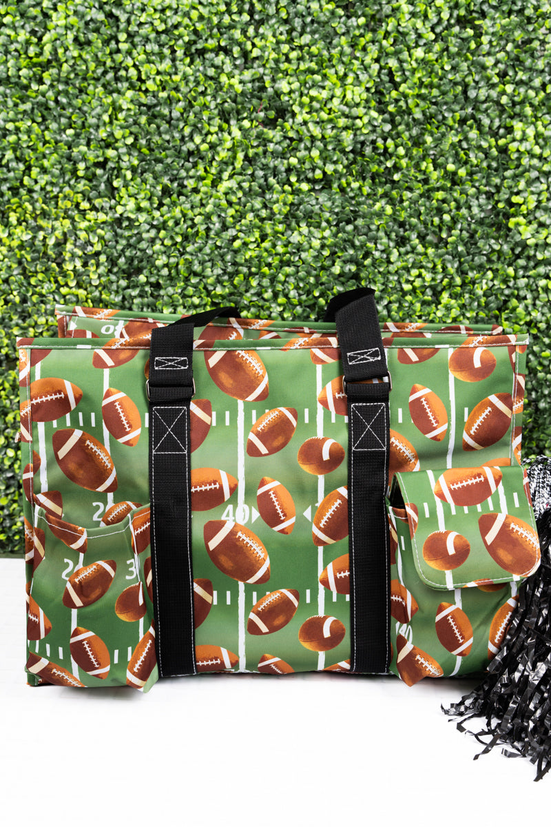 The Gridiron with Black Trim Large Organizer Tote