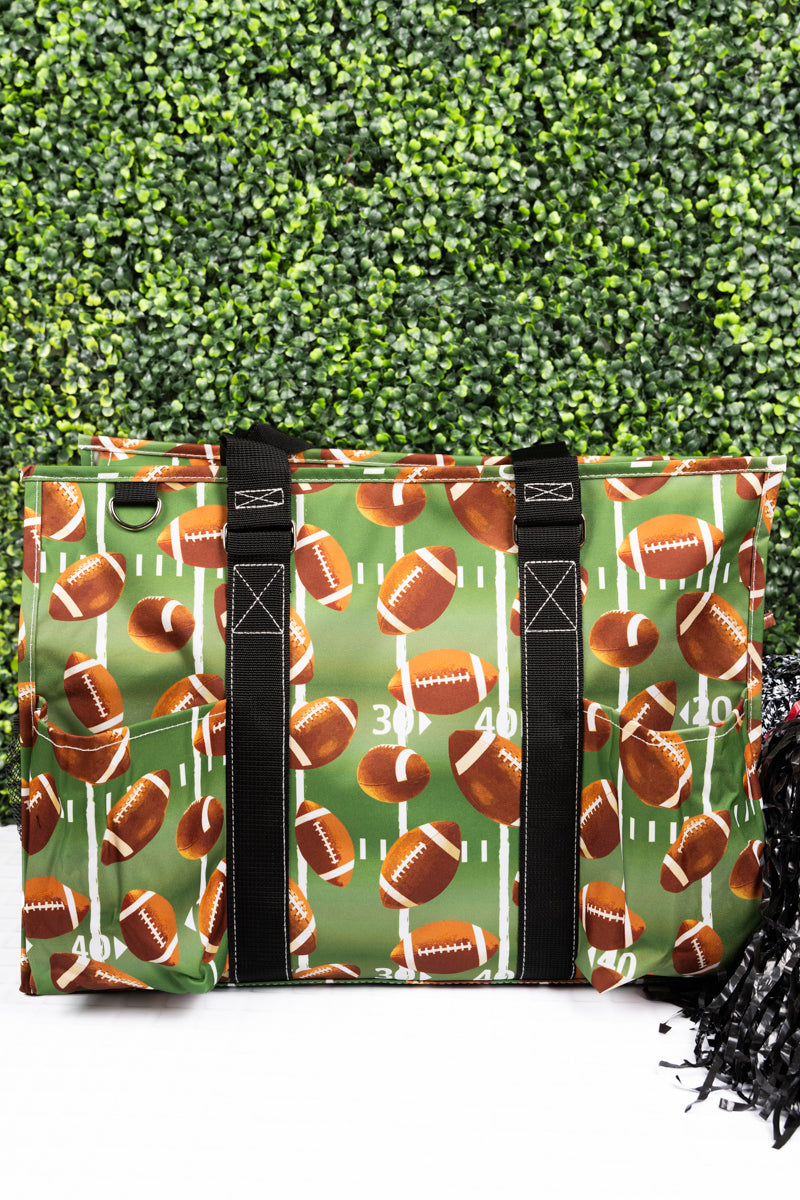 The Gridiron with Black Trim Large Organizer Tote