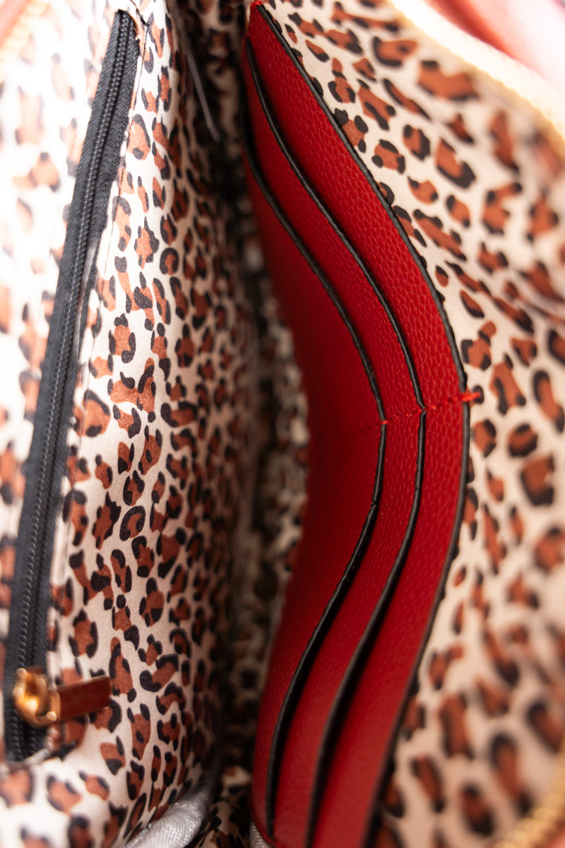 Red Faux Leather Elly Crossbody
