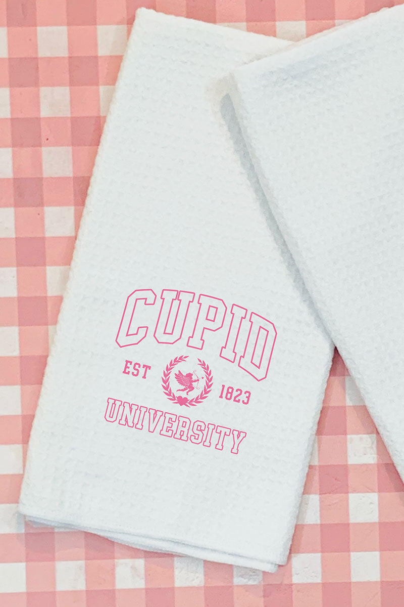 Cupid University Waffle Kitchen Towel