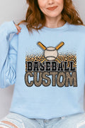 Leopard Baseball Custom Name Heavy-weight Crew Sweatshirt product image 1
